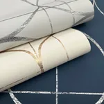 York Designer Series Sun Circles Cream & Gold Wallpaper - SKU MD7202