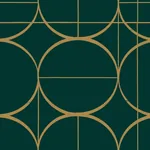 York Designer Series Sun Circles Emerald & Gold Wallpaper - SKU MD7203