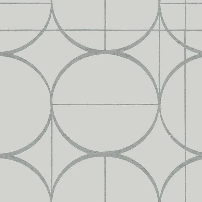 MD7205 | Sun Circles Fog & Silver Wallpaper