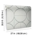 York Designer Series Sun Circles Fog & Silver Wallpaper - SKU MD7205