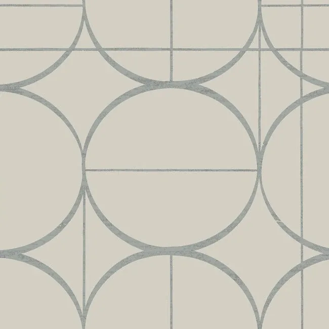 York Designer Series Sun Circles Taupe & Silver Wallpaper - SKU MD7201