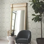 York Designer Series Sun Circles Taupe & Silver Wallpaper - SKU MD7201