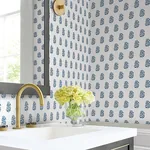 York Designer Series Sylvie Blue Floral Wallpaper - SKU VP1384