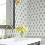 York Designer Series Sylvie Green Floral Wallpaper - SKU VP1385