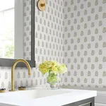 York Designer Series Sylvie Neutral Floral Wallpaper - SKU VP1382
