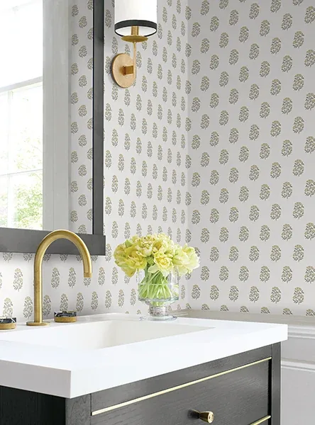 York Designer Series Sylvie Neutral Floral Wallpaper - SKU VP1382