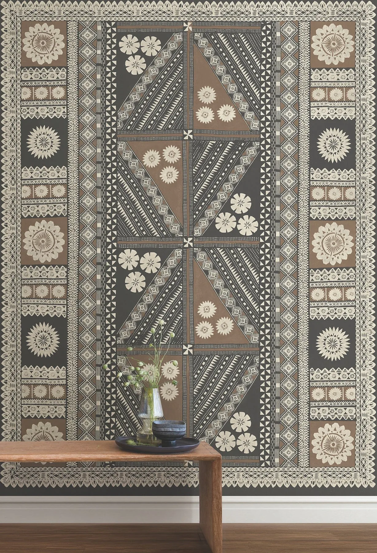 York Designer Series Tapa Sienna Wall Mural - SKU AB3057M