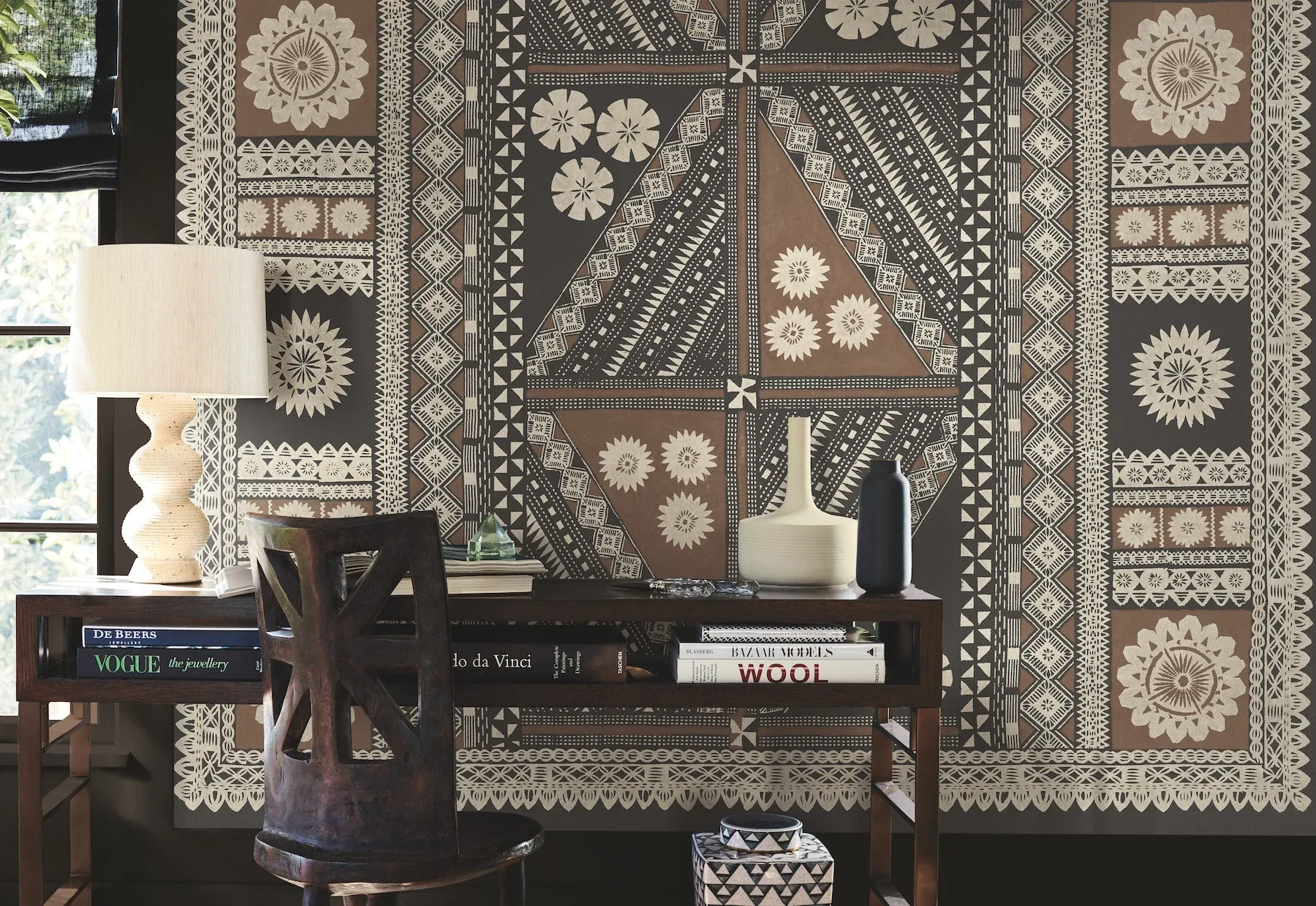 York Designer Series Tapa Sienna Wall Mural - SKU AB3057M