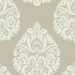 York Designer Series Teardrop Damask Beige Wallpaper | Wallpaper Twins York Designer Series Teardrop Damask Beige Wallpaper - SKU KT2142