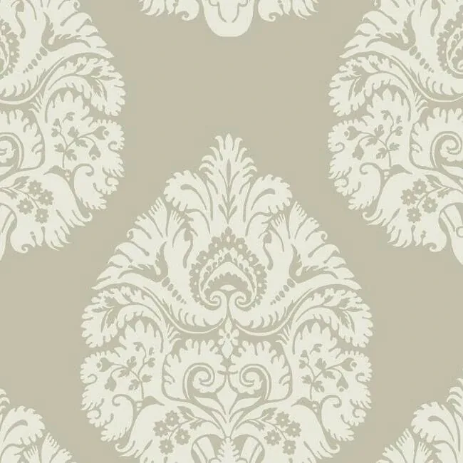 York Designer Series Teardrop Damask Beige Wallpaper - SKU KT2142
