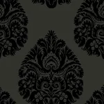 York Designer Series Teardrop Damask Black Wallpaper - SKU KT2144
