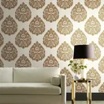 York Designer Series Teardrop Damask Gold Wallpaper - SKU KT2141