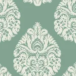York Designer Series Teardrop Damask Teal Wallpaper - SKU KT2146