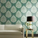 York Designer Series Teardrop Damask Teal Wallpaper - SKU KT2146