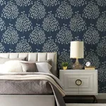 York Designer Series Tender Navy & Silver Wallpaper - SKU OS4257