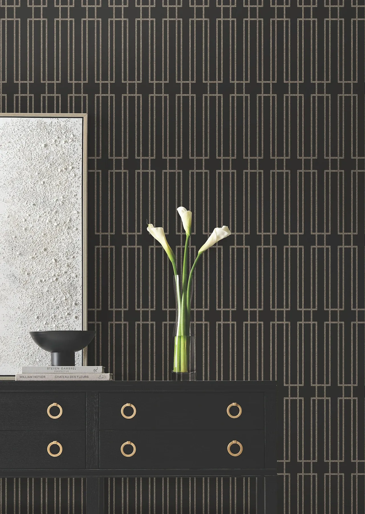 York Designer Series Terrace Black Wallpaper | Wallpaper Twins York Designer Series Terrace Black Wallpaper - SKU DF3328