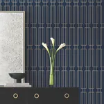 York Designer Series Terrace Navy Wallpaper - SKU DF3329