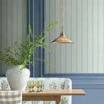 York Designer Series Tilford Blue Awning Stripe Wallpaper - SKU VP1375