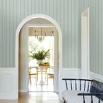 York Designer Series Tilford Blue Awning Stripe Wallpaper - SKU VP1375