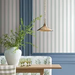 York Designer Series Tilford Light Blue Awning Stripe Wallpaper - SKU VP1371