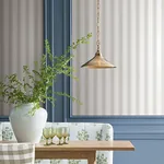 York Designer Series Tilford Light Grey Awning Stripe Wallpaper - SKU VP1373