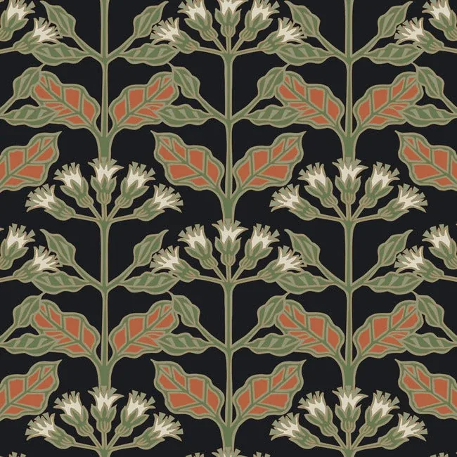 York Designer Series Tracery Blooms Black Metallic Wallpaper - SKU AC9113