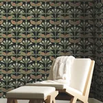York Designer Series Tracery Blooms Black Metallic Wallpaper - SKU AC9113