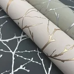 York Designer Series Trees Silhouette Beige & Gold Wallpaper - SKU MD7122