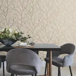 York Designer Series Trees Silhouette Beige & Gold Wallpaper - SKU MD7122