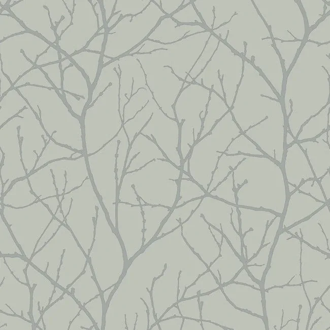 MD7124 | Trees Silhouette Eucalyptus & Silver Wallpaper
