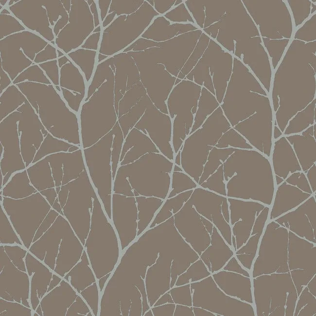 MD7121 | Trees Silhouette Mocha & Silver Wallpaper