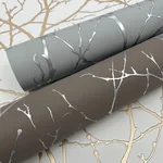 York Designer Series Trees Silhouette Mocha & Silver Wallpaper - SKU MD7121