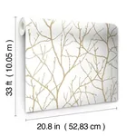 York Designer Series Trees Silhouette White & Gold Wallpaper | Wallpaper Twins York Designer Series Trees Silhouette White & Gold Wallpaper - SKU MD7126