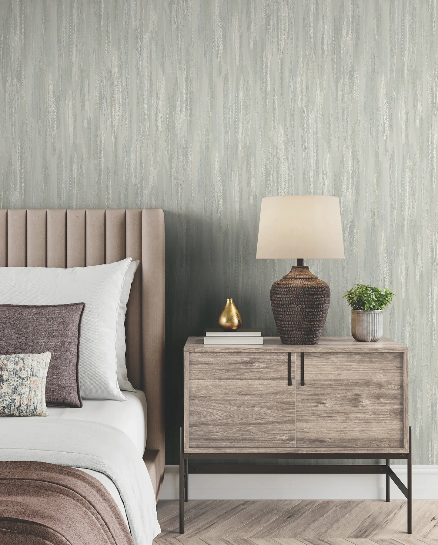 York Designer Series Tribeca Aqua Texture Stripe Wallpaper - SKU VR1526