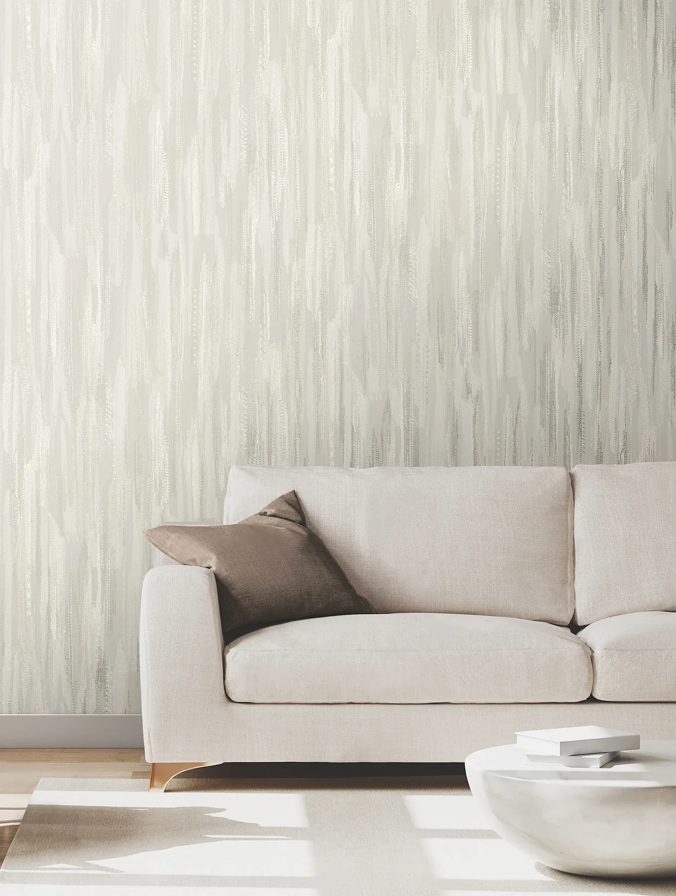 York Designer Series Tribeca Dove Texture Stripe Wallpaper - SKU VR1525