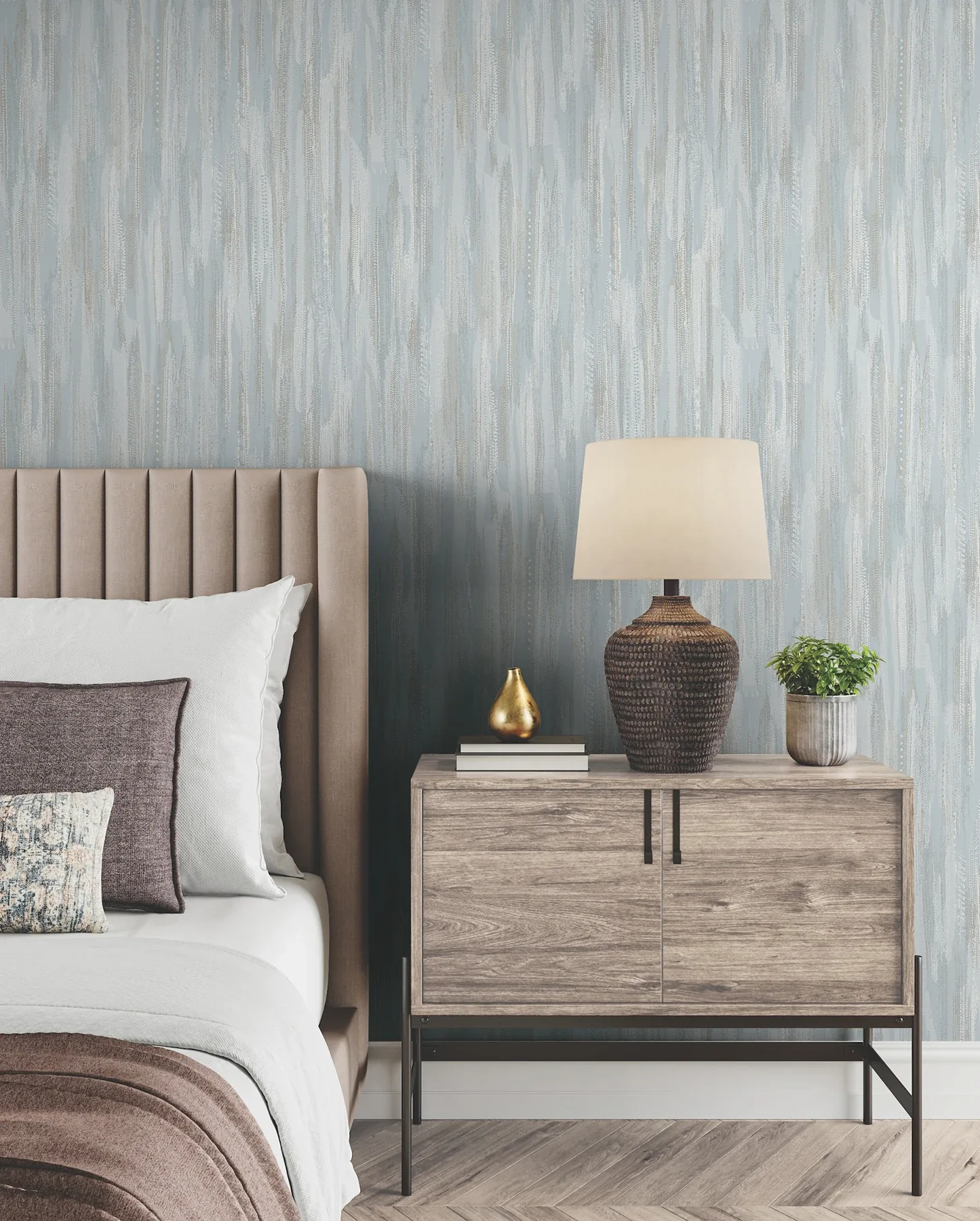 York Designer Series Tribeca Light Blue Texture Stripe Wallpaper | Wallpaper Twins York Designer Series Tribeca Light Blue Texture Stripe Wallpaper - SKU VR1524
