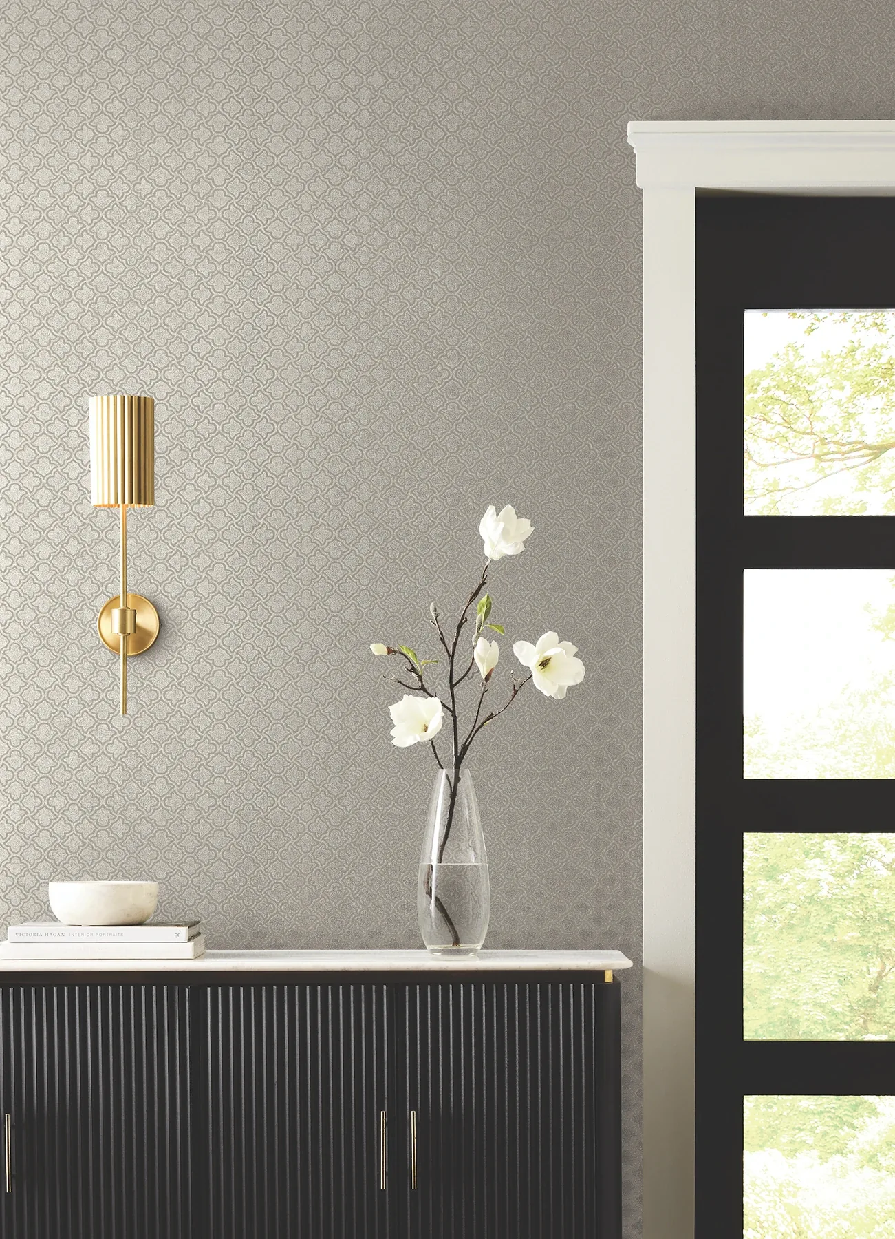 York Designer Series Uptown Glam Beige Wallpaper | Wallpaper Twins York Designer Series Uptown Glam Beige Wallpaper - SKU DF3337