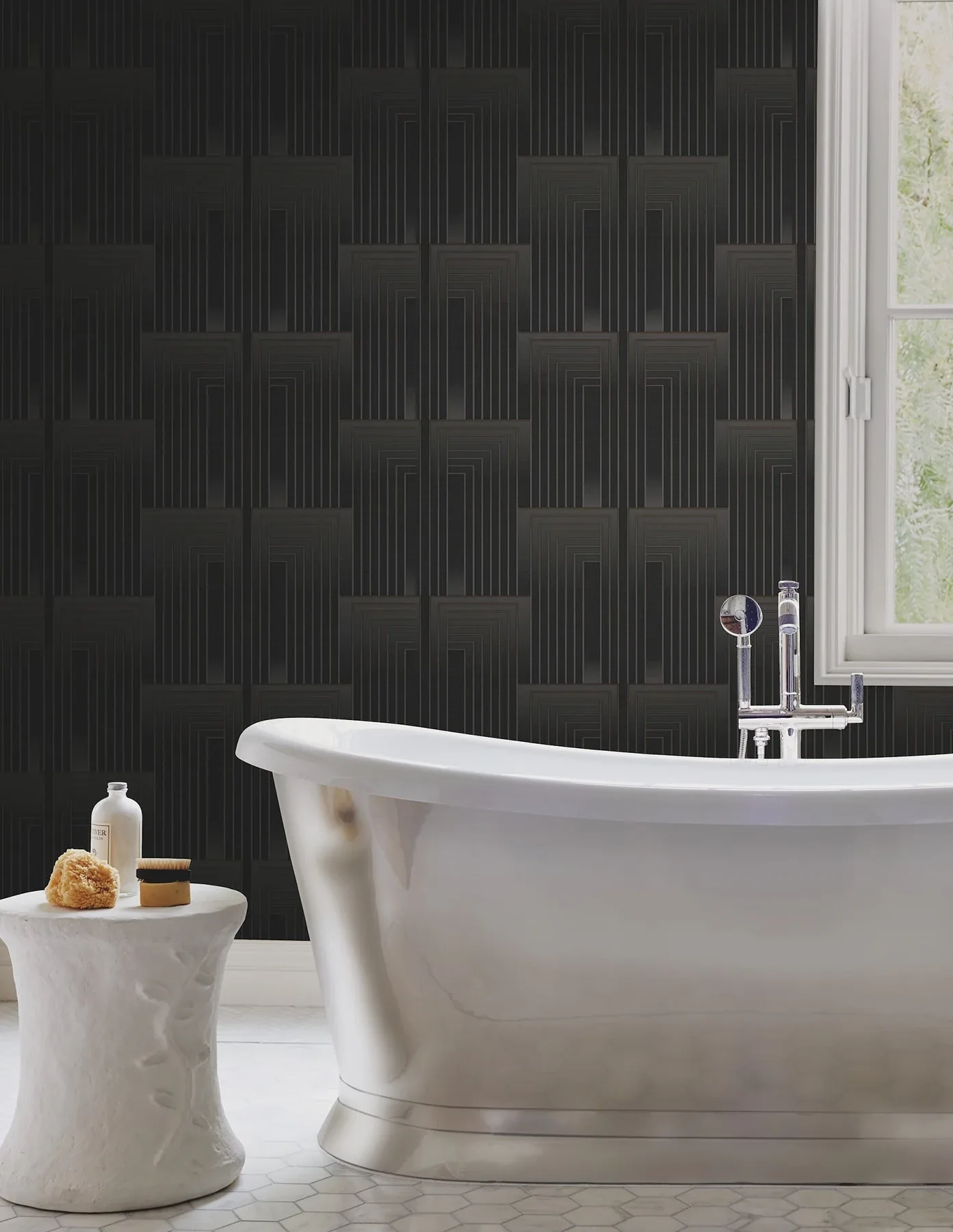 York Designer Series Vanishing Black & Copper Peel & Stick Wallpaper - SKU PSW1607RL