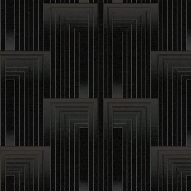 York Designer Series Vanishing Black & Copper Wallpaper - SKU DT5072