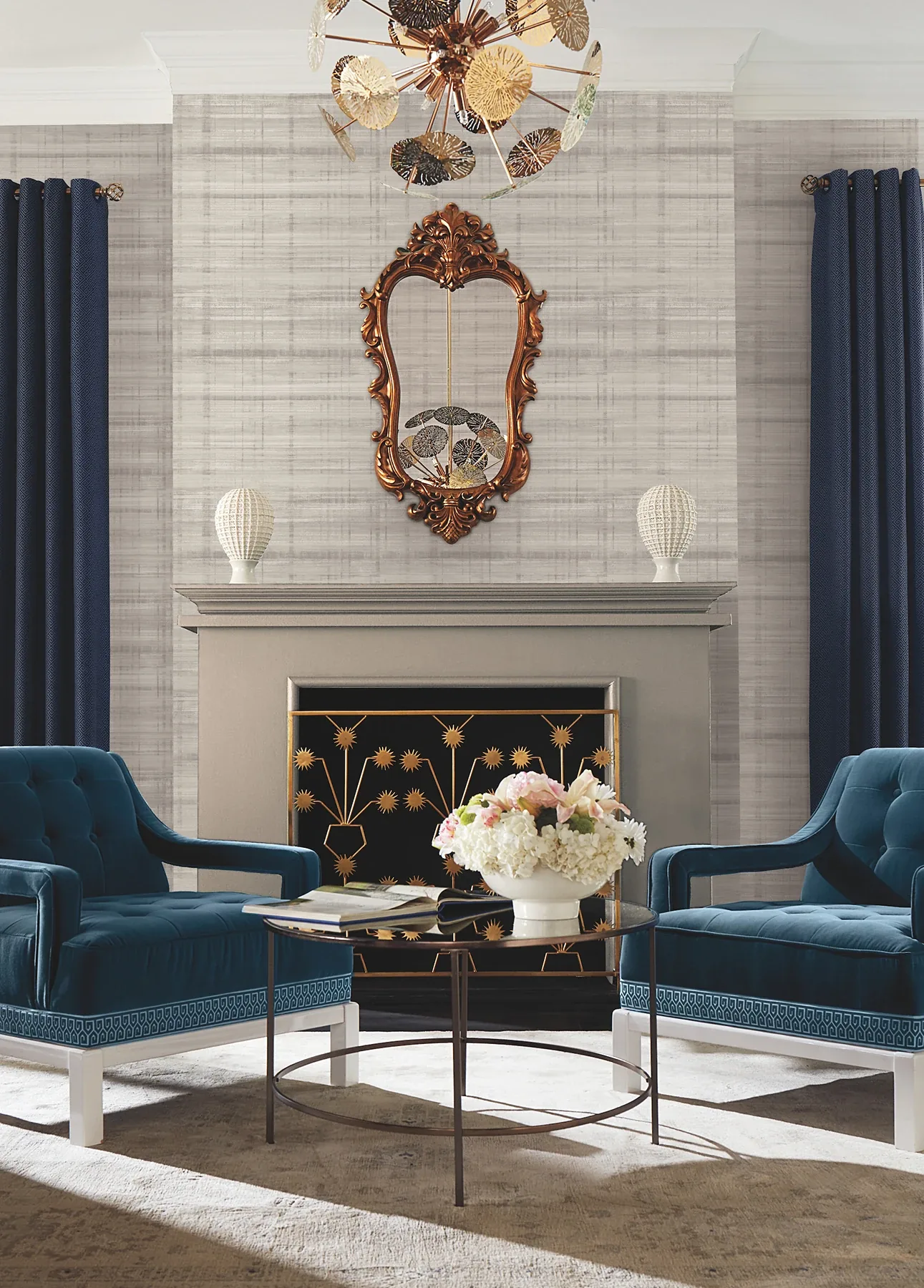York Designer Series Vanishing Point Grey Striated Wallpaper - SKU LL3246