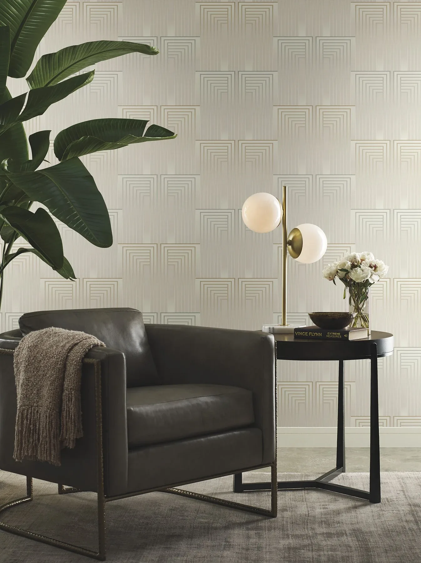 York Designer Series Vanishing Silver & Gold Peel & Stick Wallpaper | Wallpaper Twins York Designer Series Vanishing Silver & Gold Peel & Stick Wallpaper - SKU PSW1608RL