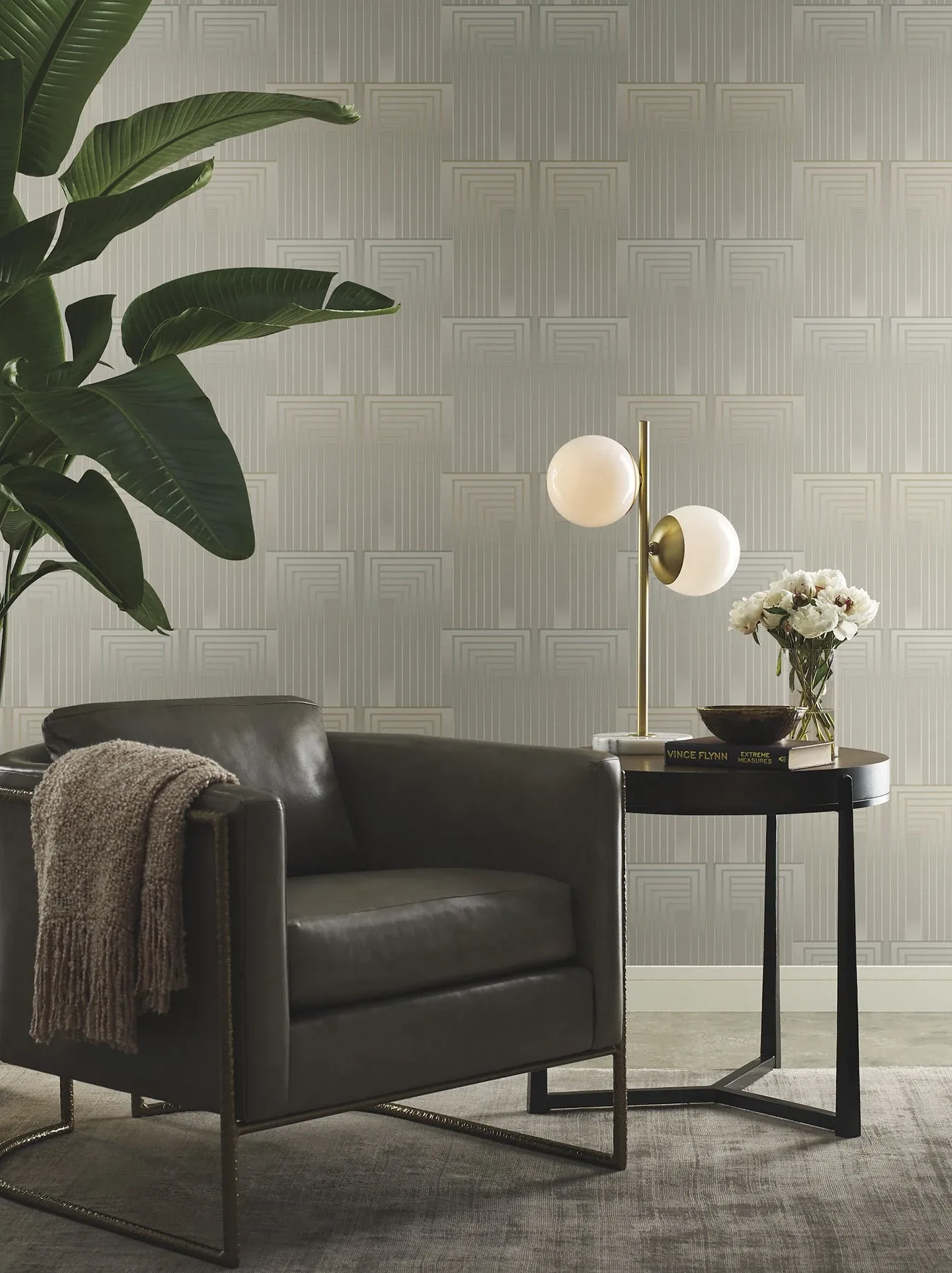 York Designer Series Vanishing Taupe & Pearl Peel & Stick Wallpaper | Wallpaper Twins York Designer Series Vanishing Taupe & Pearl Peel & Stick Wallpaper - SKU PSW1606RL