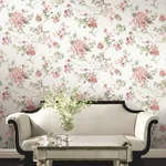 York Designer Series Veiled Garden Pink Floral Wallpaper | Wallpaper Twins York Designer Series Veiled Garden Pink Floral Wallpaper - SKU LL3231