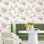 York Designer Series Veiled Garden Pink Floral Wallpaper | Wallpaper Twins York Designer Series Veiled Garden Pink Floral Wallpaper - SKU LL3231