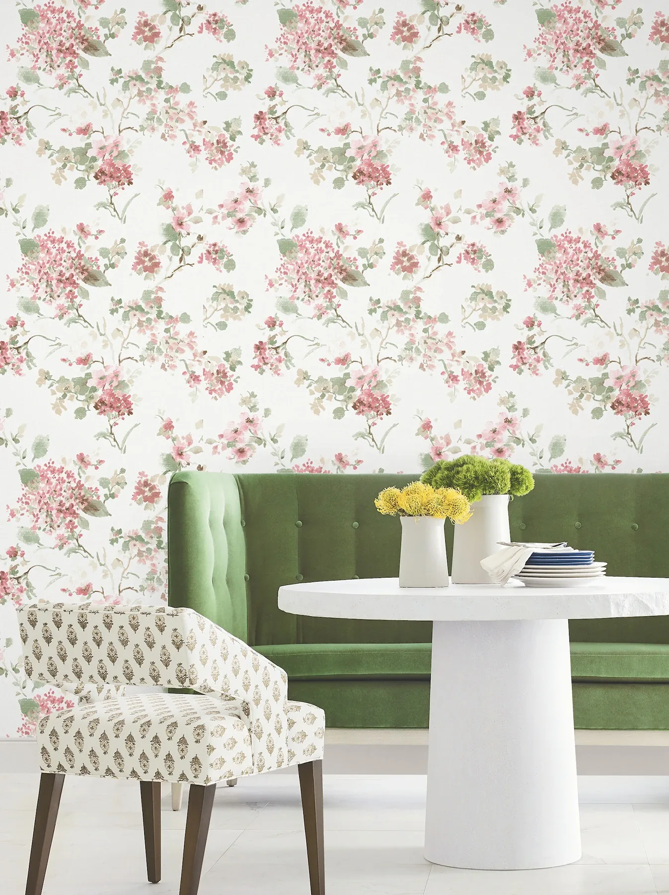 York Designer Series Veiled Garden Pink Floral Wallpaper | Wallpaper Twins York Designer Series Veiled Garden Pink Floral Wallpaper - SKU LL3231