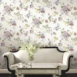 York Designer Series Veiled Garden Plum Floral Wallpaper | Wallpaper Twins York Designer Series Veiled Garden Plum Floral Wallpaper - SKU LL3232