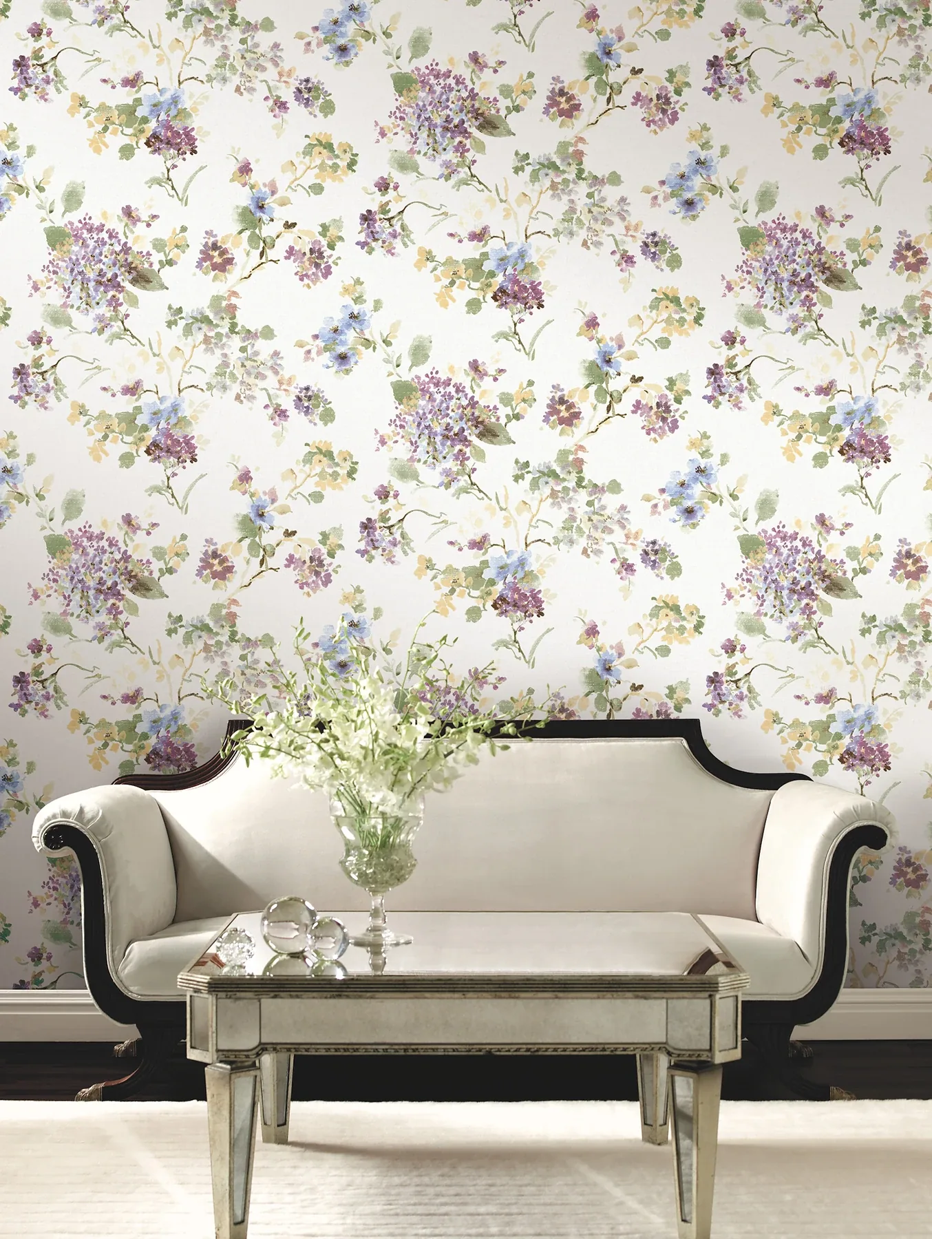 York Designer Series Veiled Garden Plum Floral Wallpaper | Wallpaper Twins York Designer Series Veiled Garden Plum Floral Wallpaper - SKU LL3232