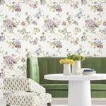 York Designer Series Veiled Garden Plum Floral Wallpaper | Wallpaper Twins York Designer Series Veiled Garden Plum Floral Wallpaper - SKU LL3232