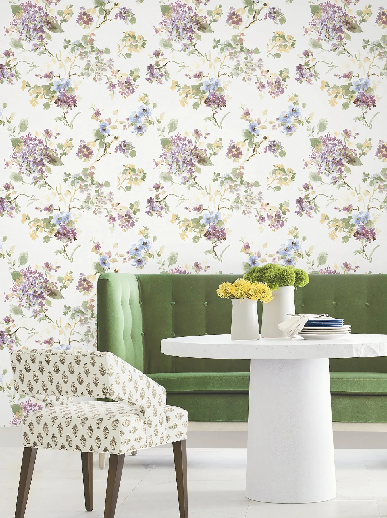 York Designer Series Veiled Garden Plum Floral Wallpaper | Wallpaper Twins York Designer Series Veiled Garden Plum Floral Wallpaper - SKU LL3232