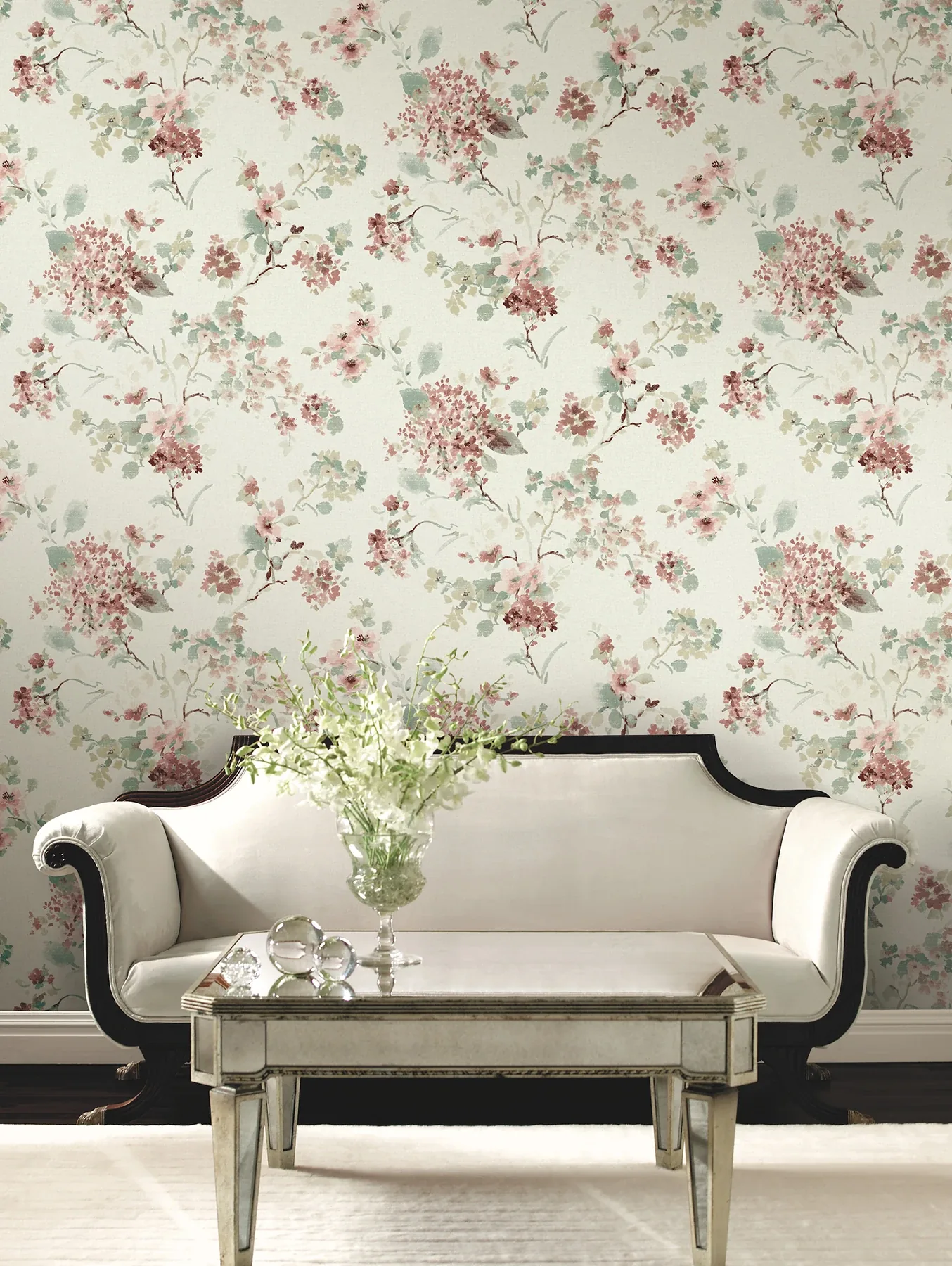 York Designer Series Veiled Garden Rose Floral Wallpaper | Wallpaper Twins York Designer Series Veiled Garden Rose Floral Wallpaper - SKU LL3230
